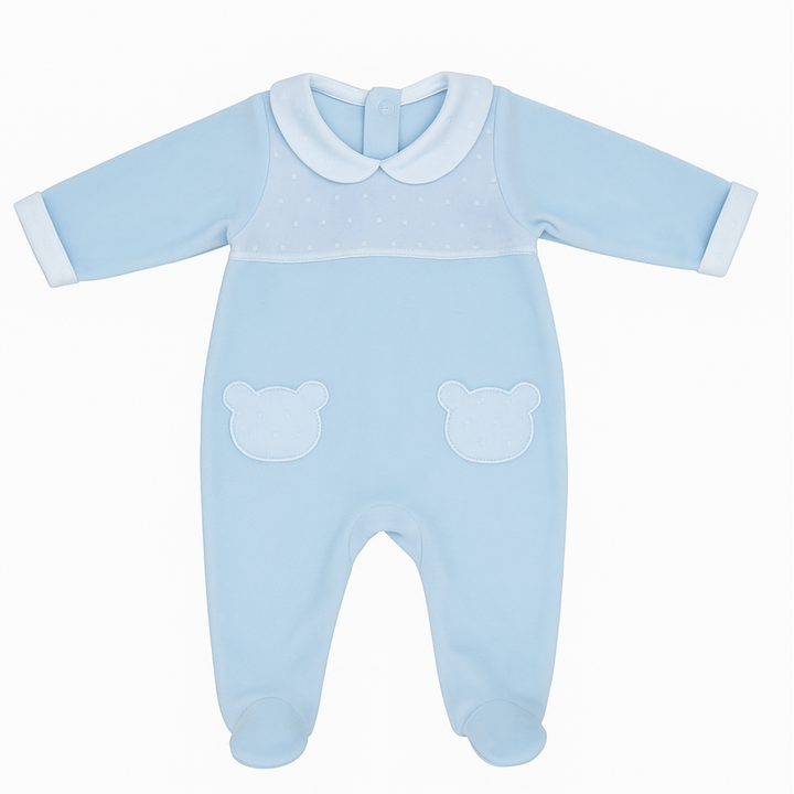 Babypakje beer velours + plumenti (div. kleuren) - Babidu