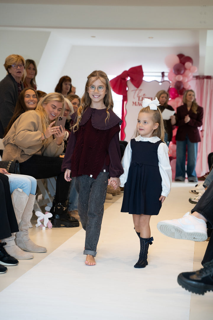 Jurk plisse/strik  (Marine blauw) - Dr.Kid