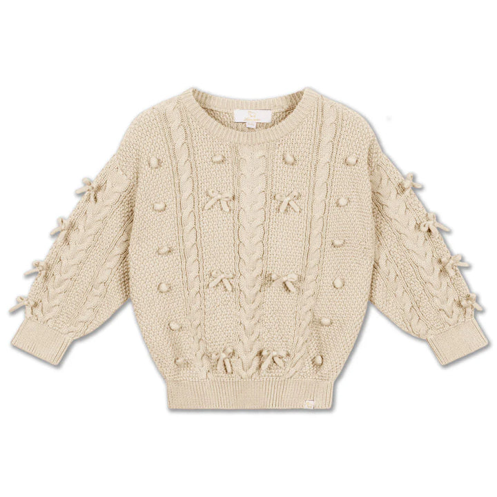 Trui Elise bow (beige) - LRDM Petits