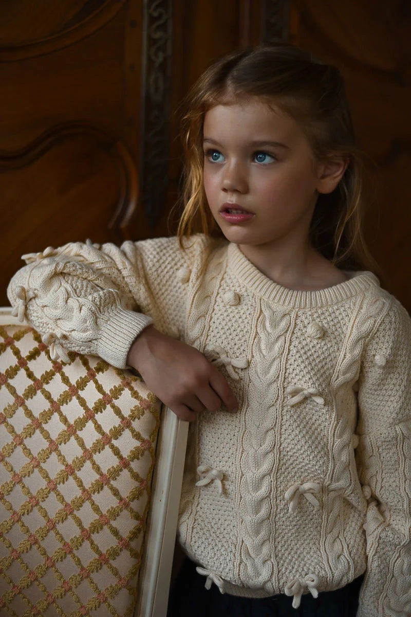 Trui Elise bow (beige) - LRDM Petits