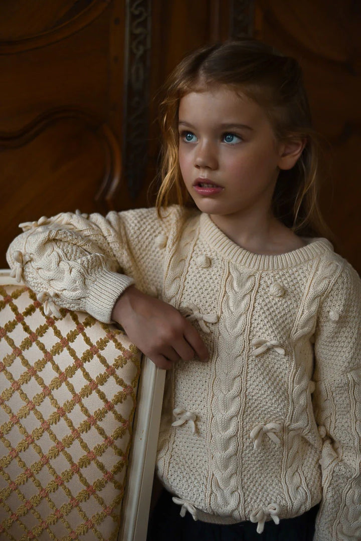Trui Elise bow (beige) - LRDM Petits