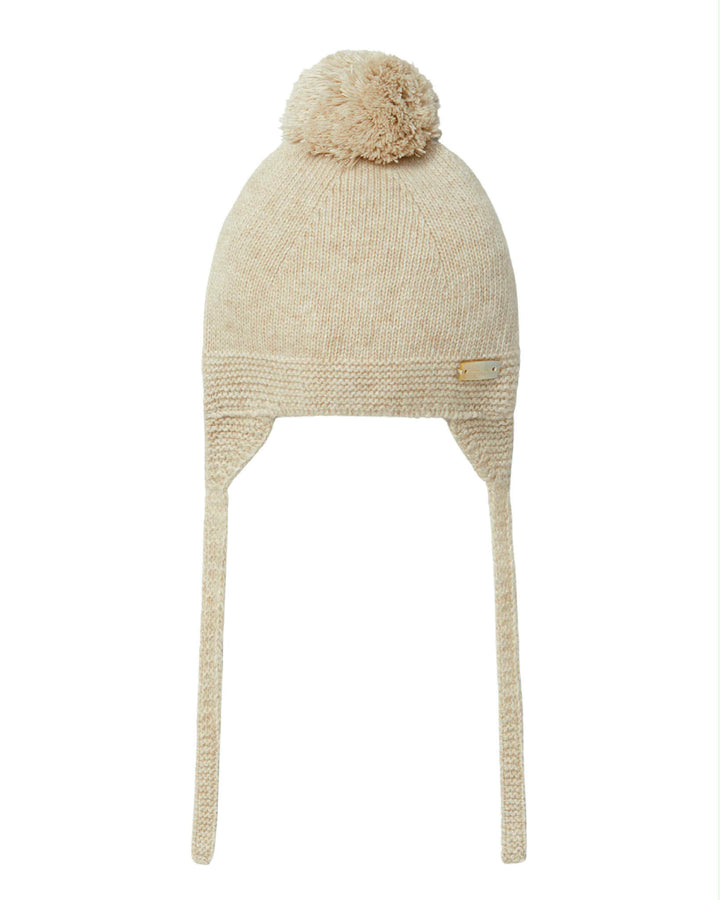 Muts knitted pompon (beige) - Laranjinha