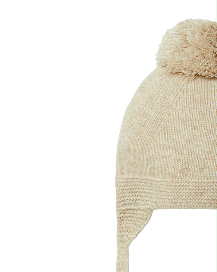 Muts knitted pompon (beige) - Laranjinha