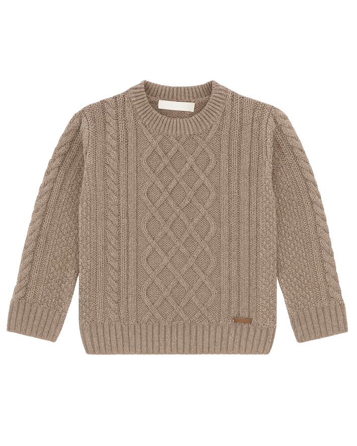 Trui gebreid kabel (taupe) - Martin Aranda