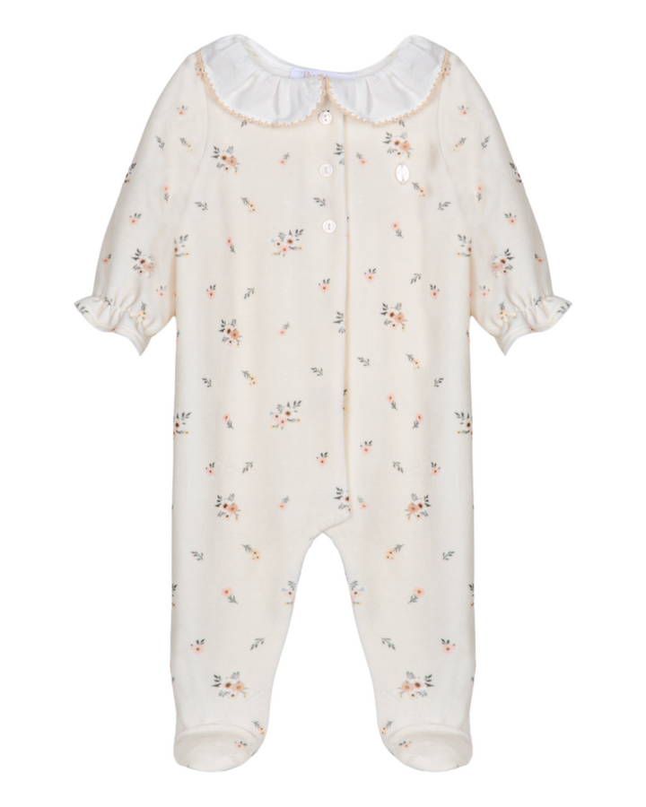 Babypakje velours floral (Beige) - Patachou