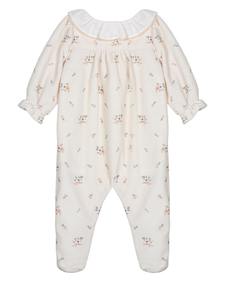 Babypakje velours floral (Beige) - Patachou