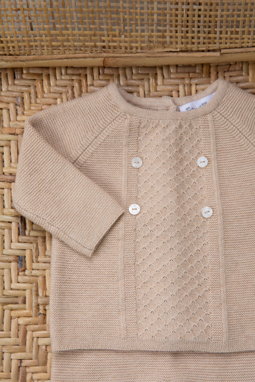 Babypakje 2-Delig gebreid (dune) - Tartine et Chocolat