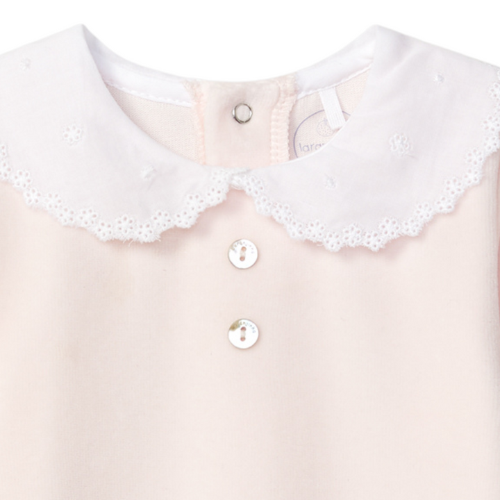 Babypakje broderie kraag (peach pink)