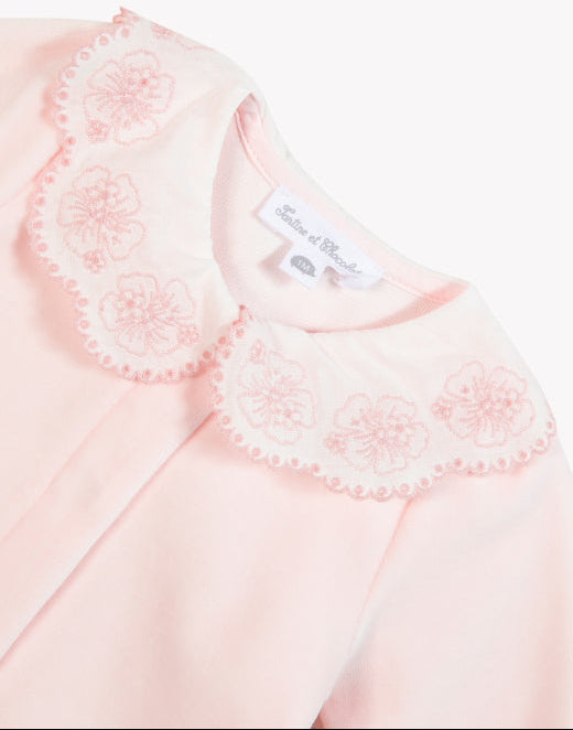 Velours boxpakje met geborduurde kraag – Tartine et Chocolat