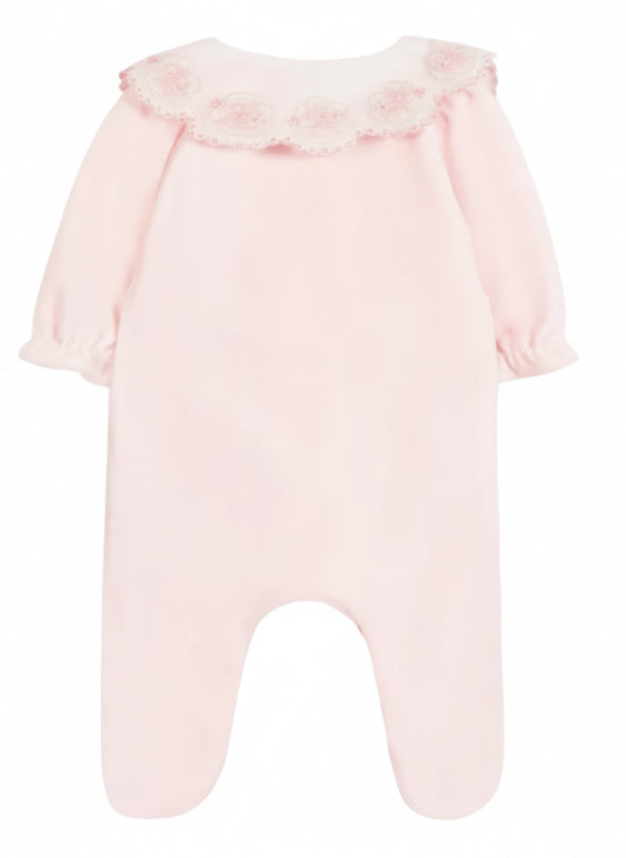 Velours boxpakje met geborduurde kraag – Tartine et Chocolat