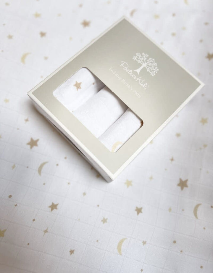 Hydrofiele doekjes 3 stuks Moons & Stars - Poetree