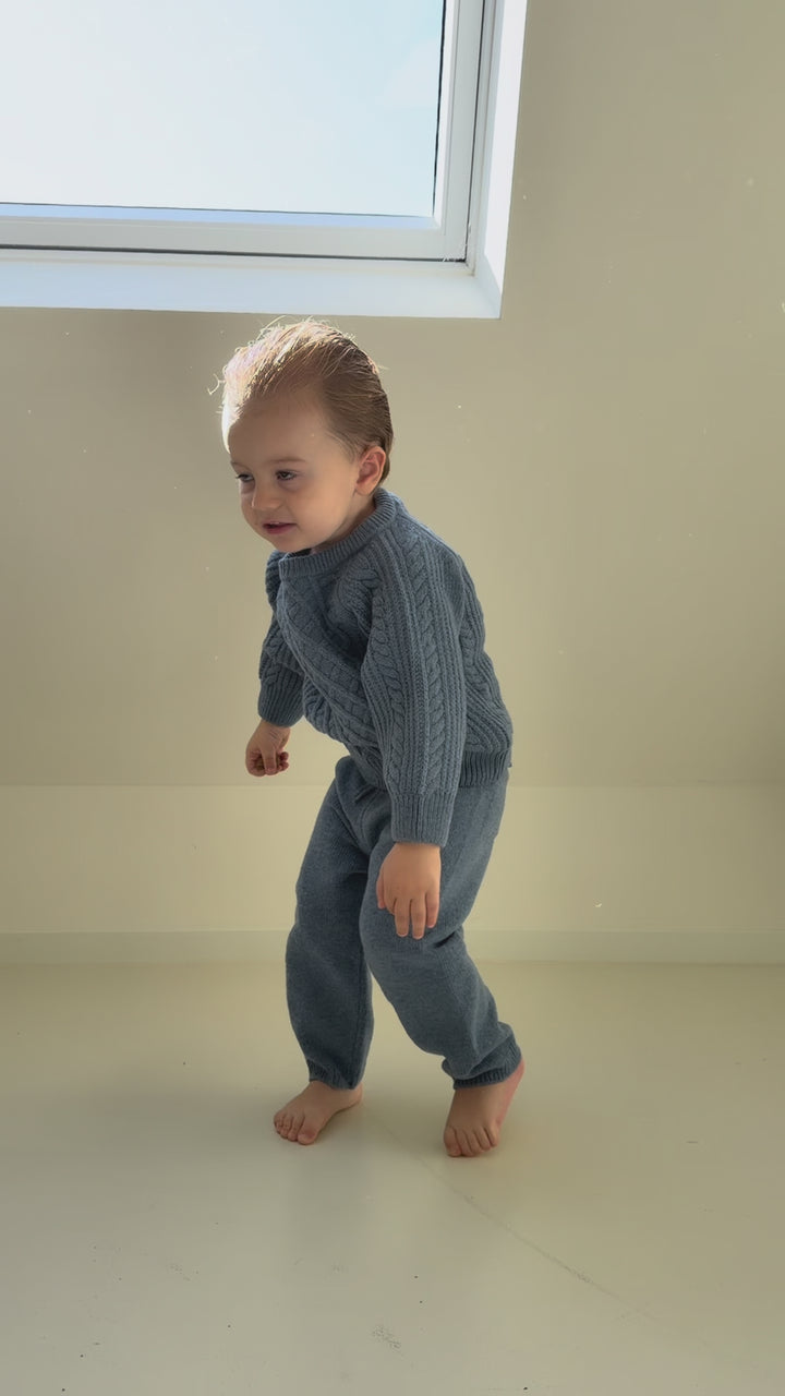 Wedoble oversized merino wool set Denim Blue | Baby & kids