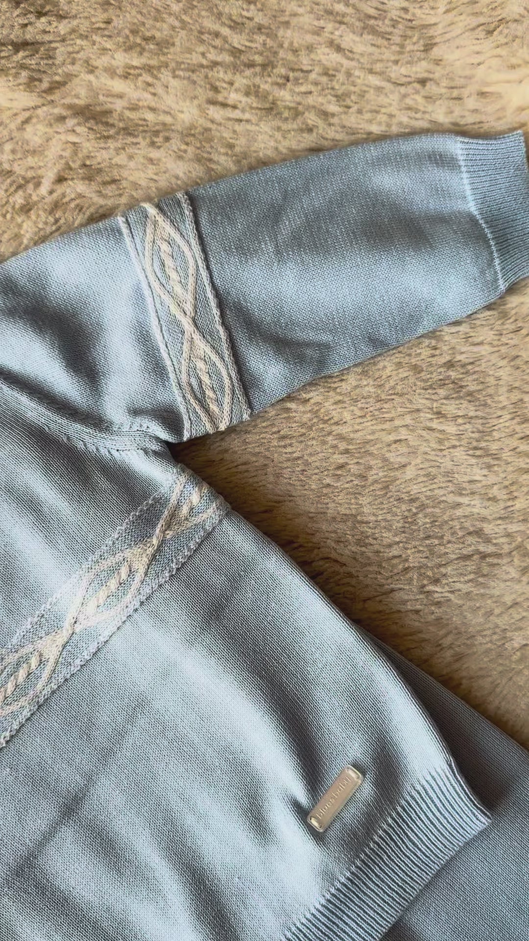Blues Baby Arden Tweedelige gebreide babyset