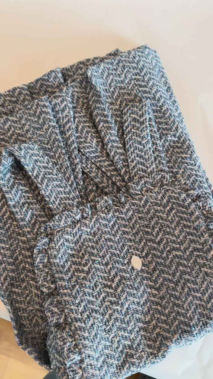 Patachou Tweed Jurk met Blouse – Winter Blue