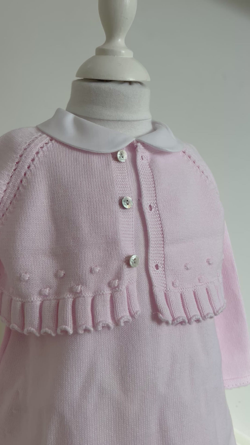 Martin Aranda gebreid setje jurkje + vestje in lichtroze