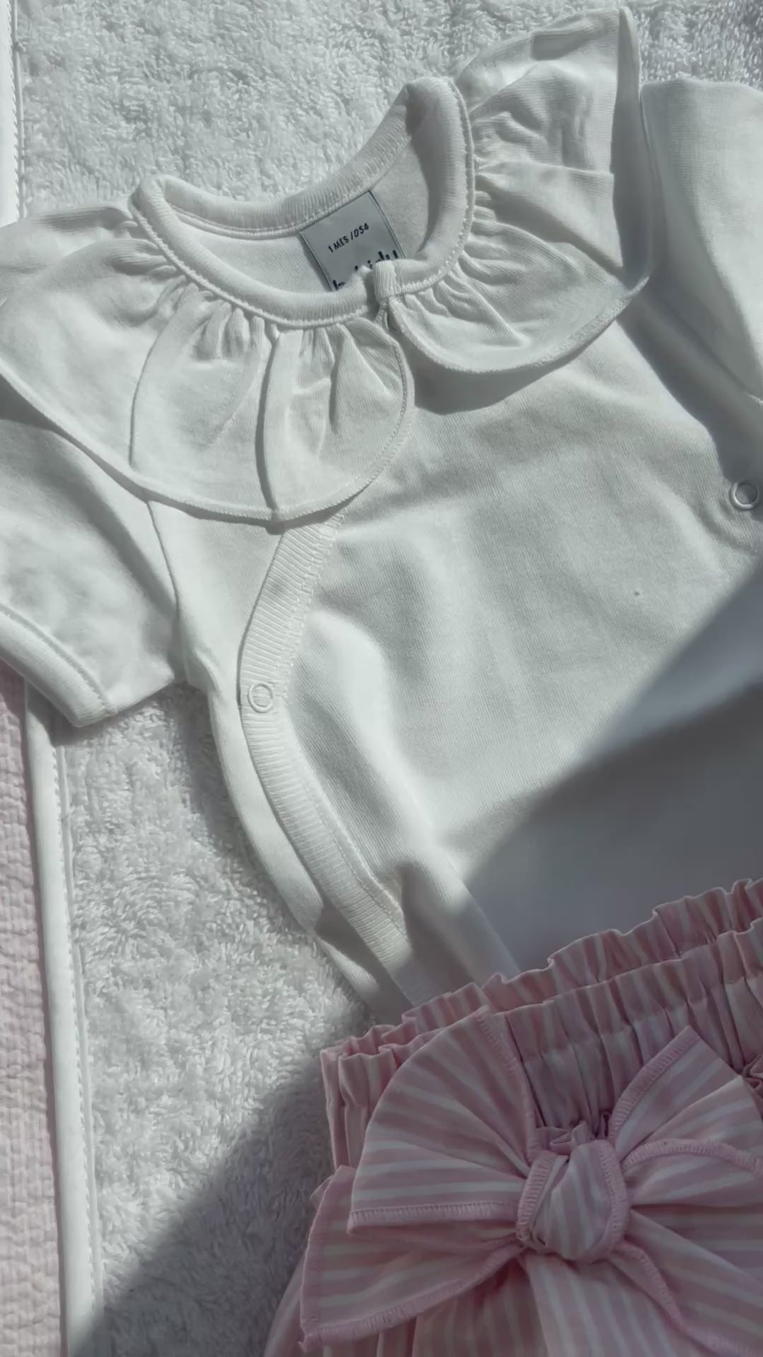 Roze Gestreept Bloomerbroekje met Strikjes voor Baby Meisje