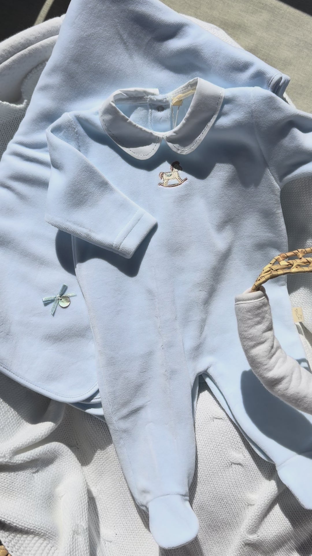 Baby Gi Velours Boxpakje met Hobbelpaardje