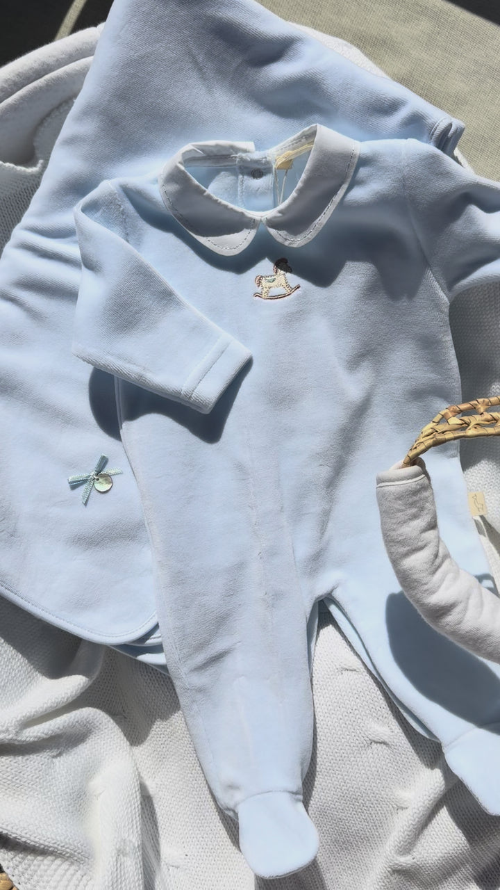 Baby Gi Velours Boxpakje met Hobbelpaardje