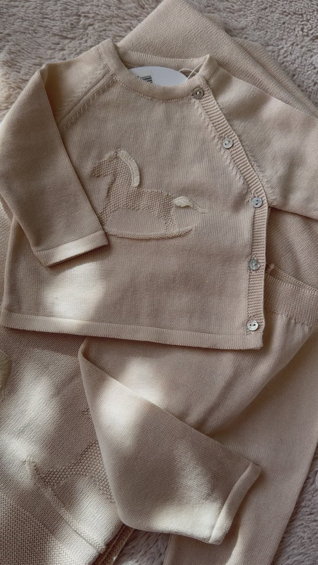 Dr. Kid Tweedelige Babyset Organic Katoen met Hobbelpaard – Beige
