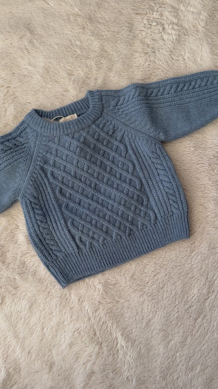Wedoble oversized merino wollen set Denim Blue | Baby & kids