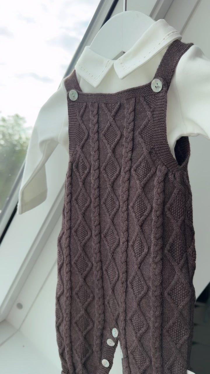 Martin Aranda Gebreide Baby Tuinbroek met Kabelmotief