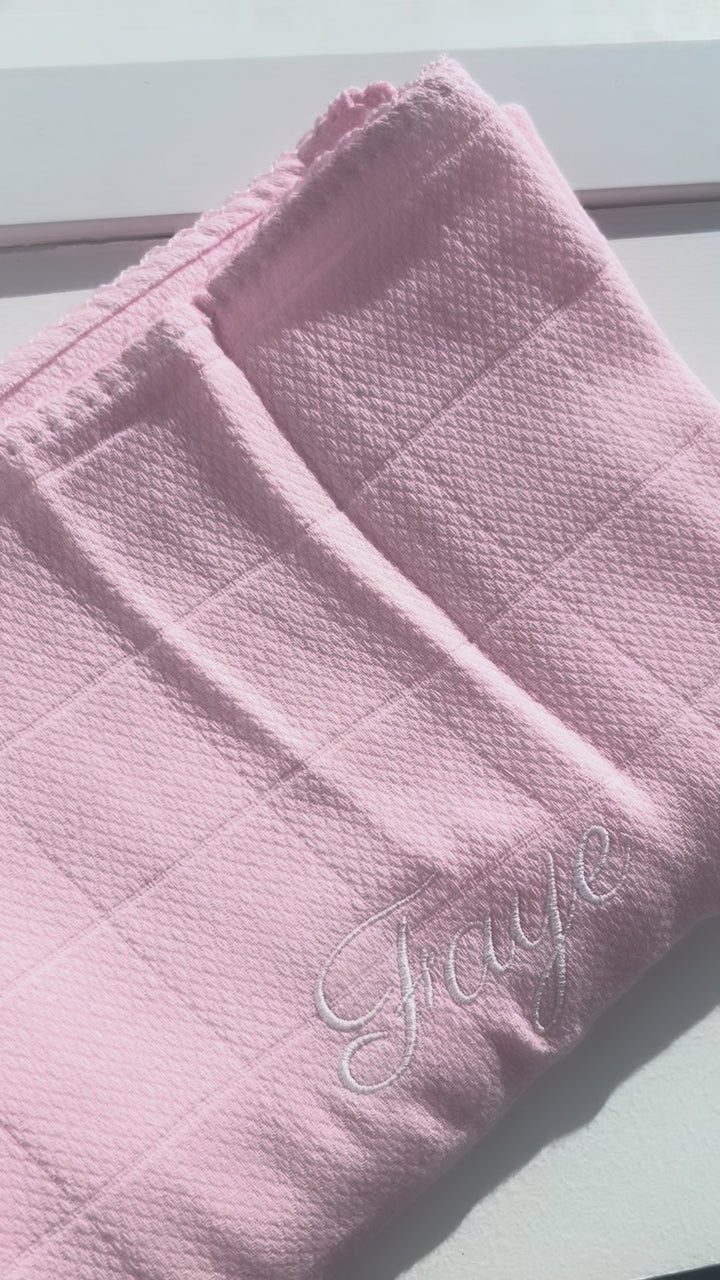 Hydrofiele doek met picot rand 60x60cm | Personaliseerbaar