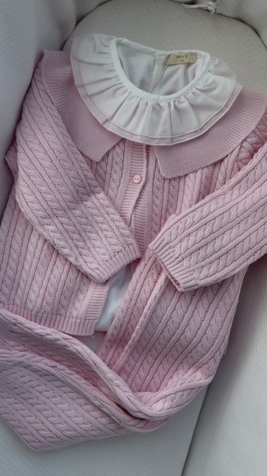 Granlei Tweedelige Gebreide Kabel Set – Lichtroze
