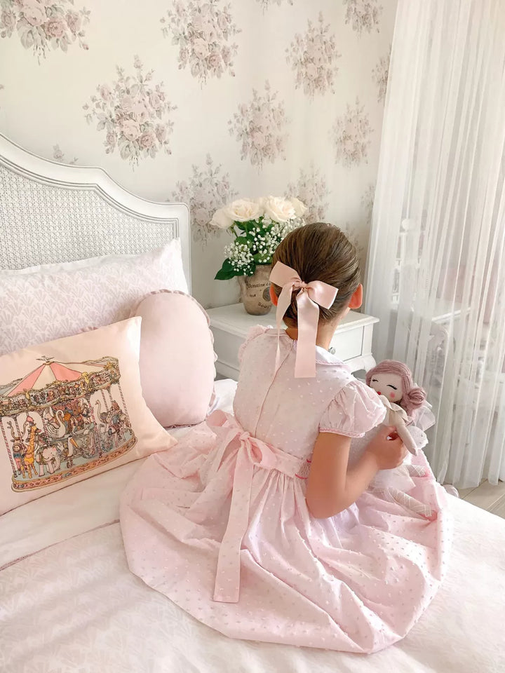 Satin Cushion Cover Carrousel (pink) - Atelier Choux