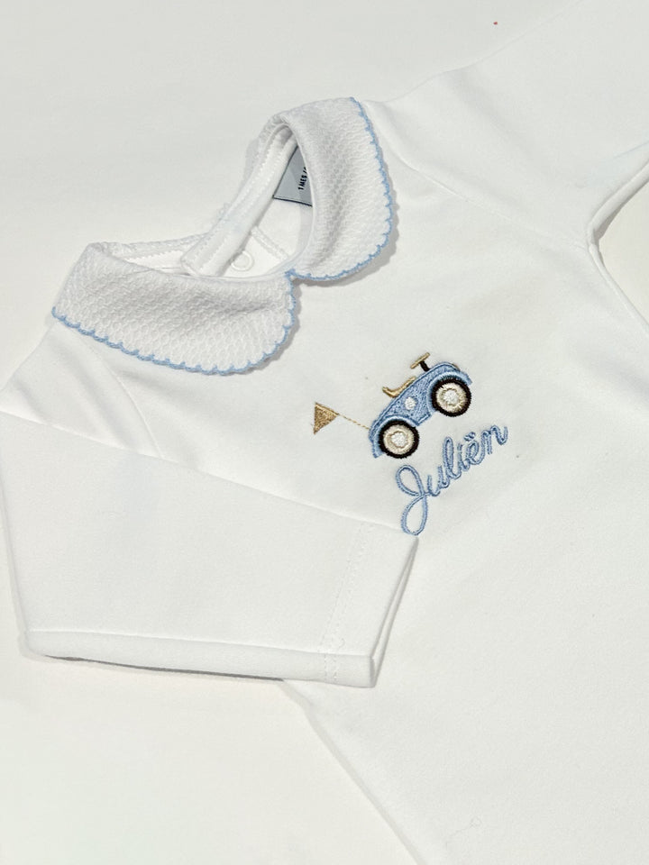 Pique body met geborduurde Classic Car & naam