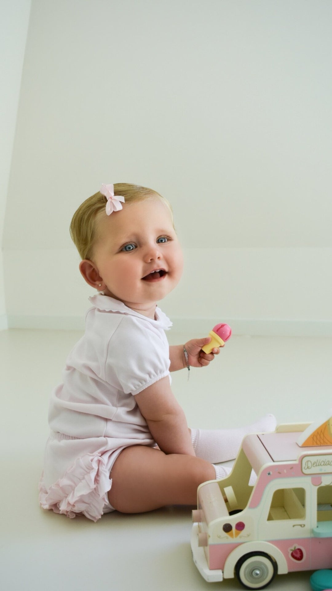 Body/romper serpetine kraagje (lichtroze) - Baby Gi