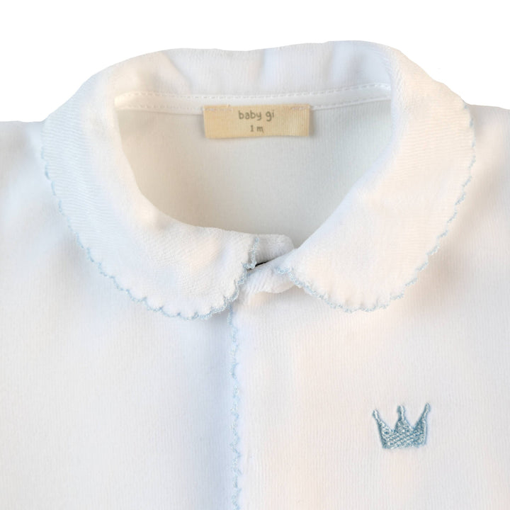 Babypakje velours Crown (lichtblauw) - Baby Gi