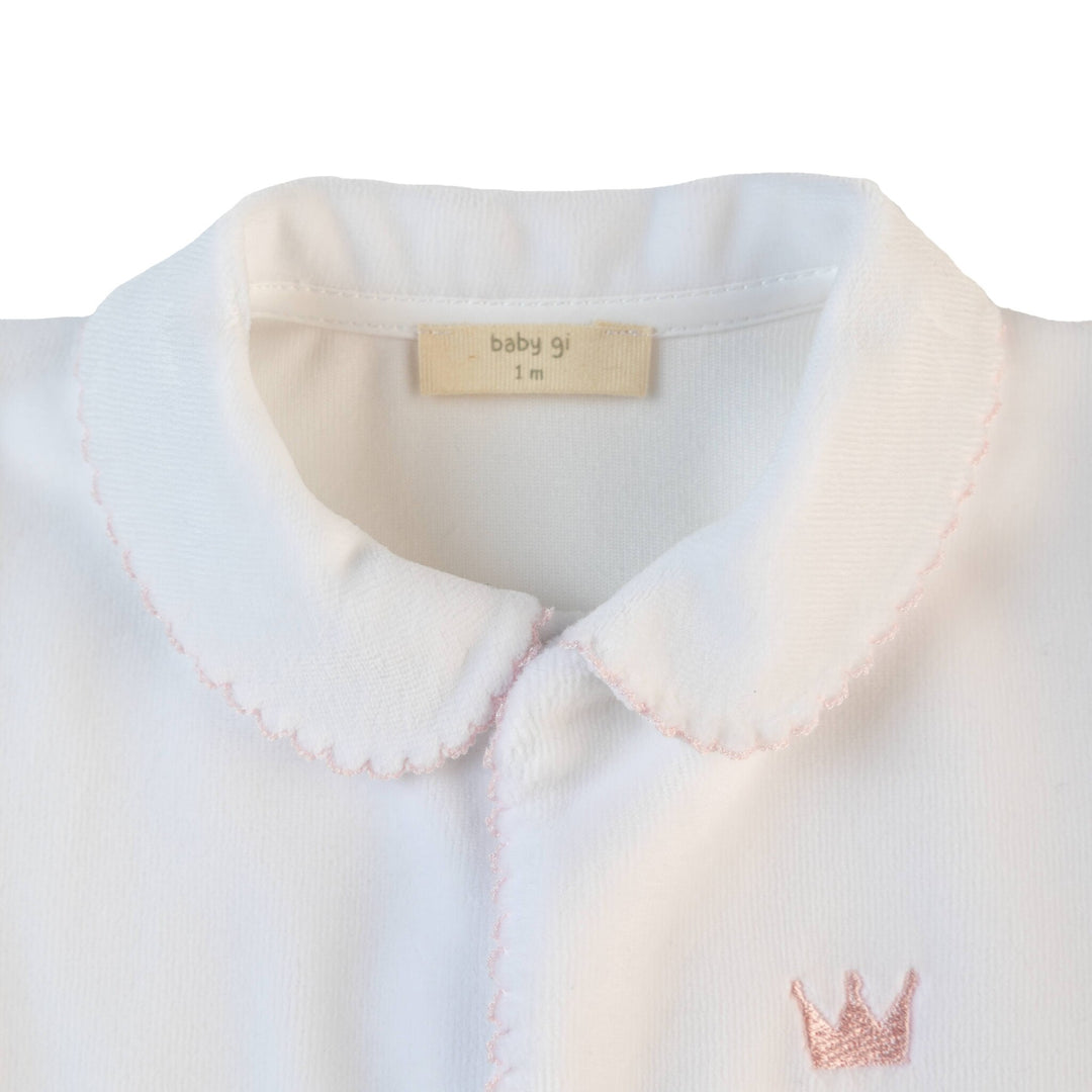 Babypakje velours Crown (licht roze) - Baby Gi