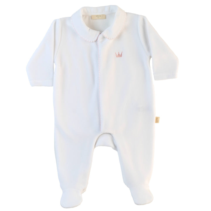 Babypakje velours Crown (licht roze) - Baby Gi