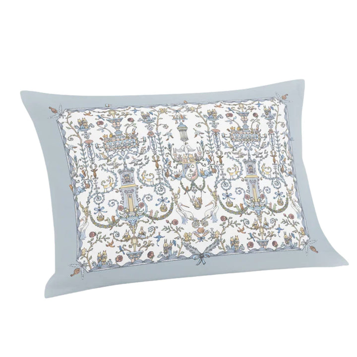 Satin Cushion Toile de Jouy (blue) - Atelier Choux