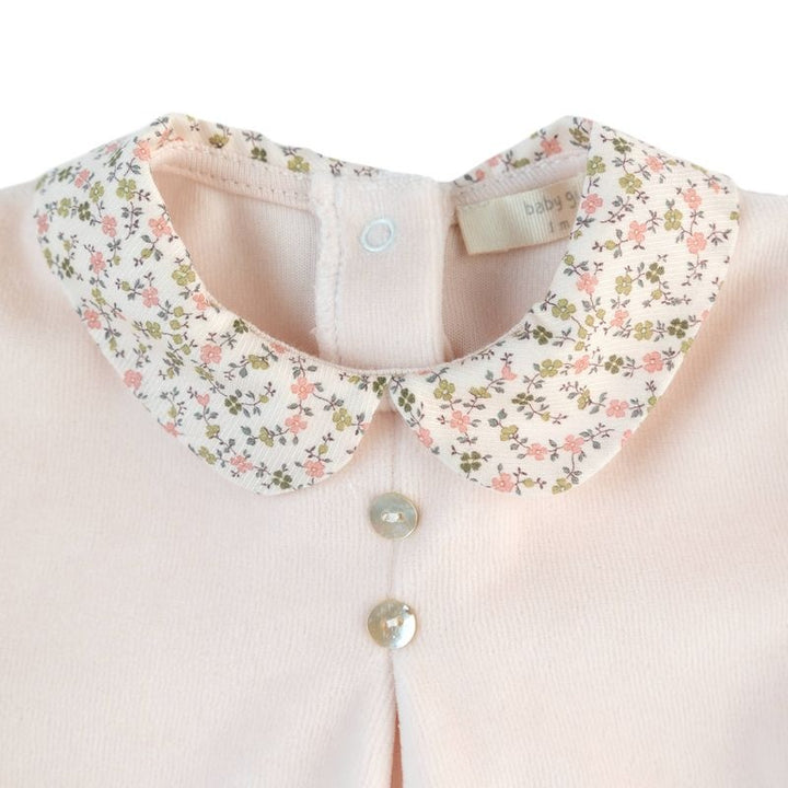 Babypakje velours bloemen (Peach pink) - Baby Gi