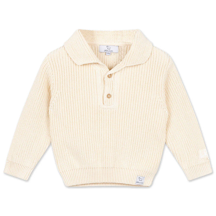 Trui polo leo (sand) - LRDM Petits