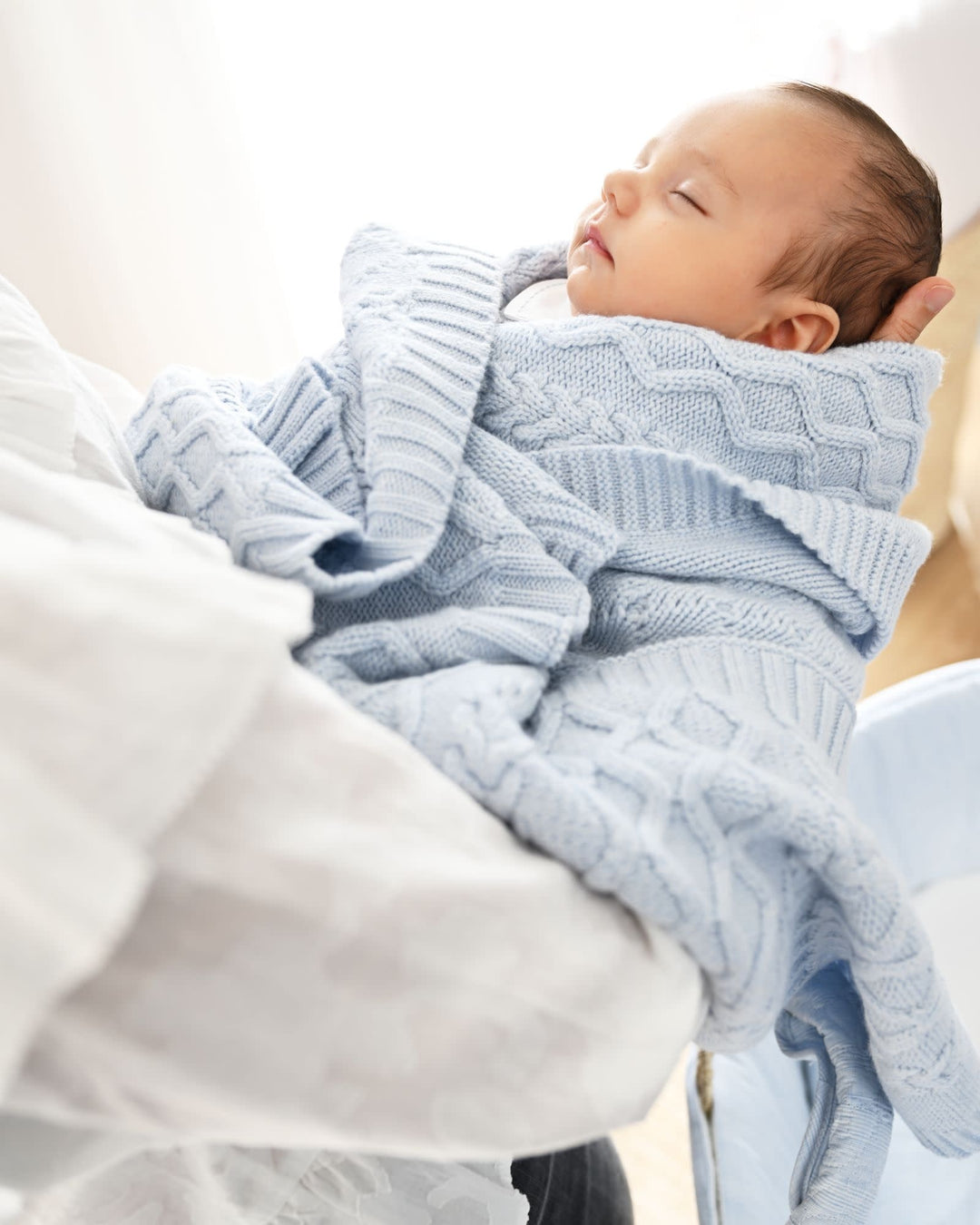 Deken Cashmere gebreid (lichtblauw) - Theophile et Patachou