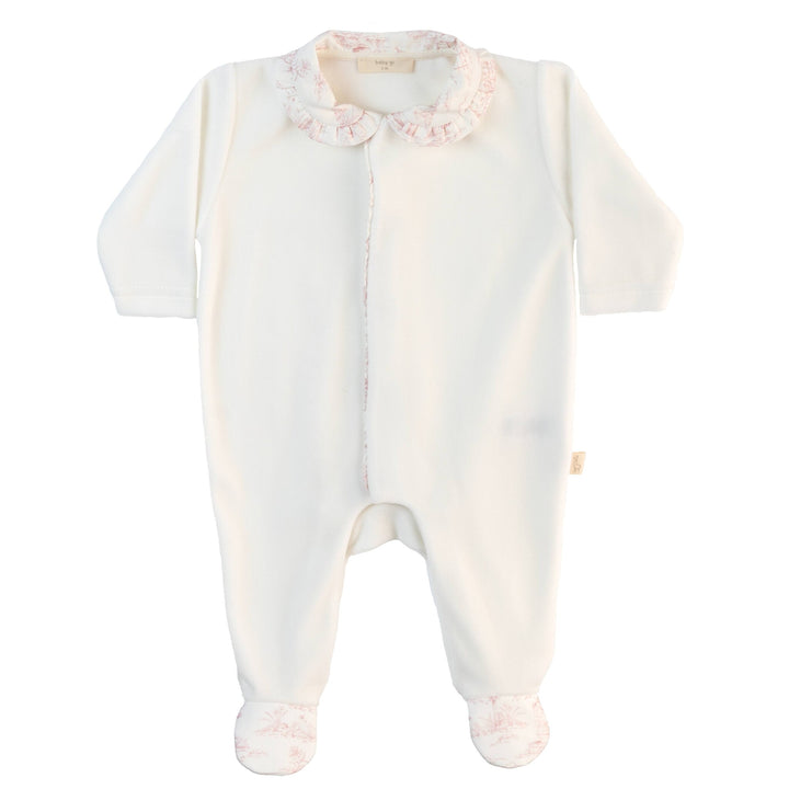 Babypakje Vintage velours kraagje  (Lichtroze) - Baby Gi