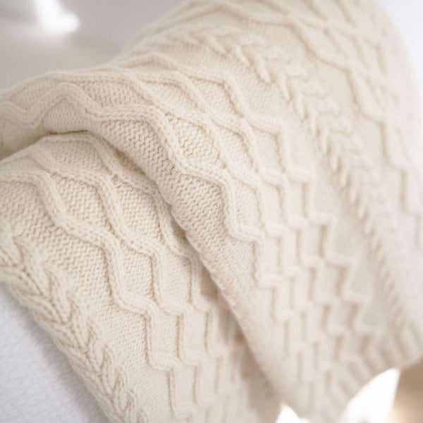 Deken Cashmere gebreid (beige) - Theophile et Patachou