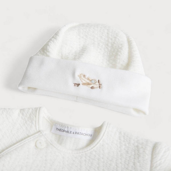 Mutsje Vliegtuig  Gewafeld katoen  - Theophile et Patachou