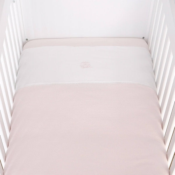 Ledikant donsovertrek + sloop gewafeld Cotton Pink - Theophile et Patachou