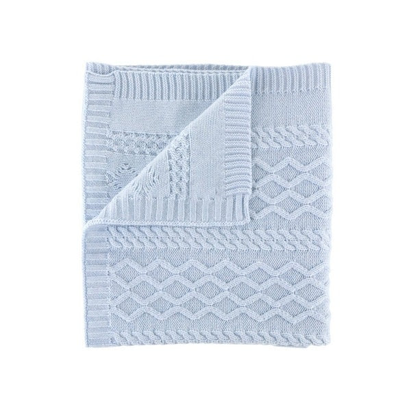 Deken Cashmere gebreid (lichtblauw) - Theophile et Patachou